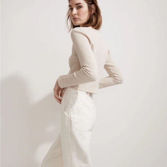 Madewell Women's Cream Sweater crop top - Picture 2 of 4